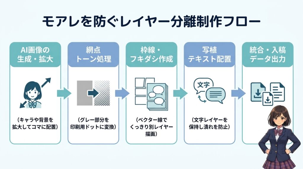 モアレを防ぐレイヤー分離制作フロー
