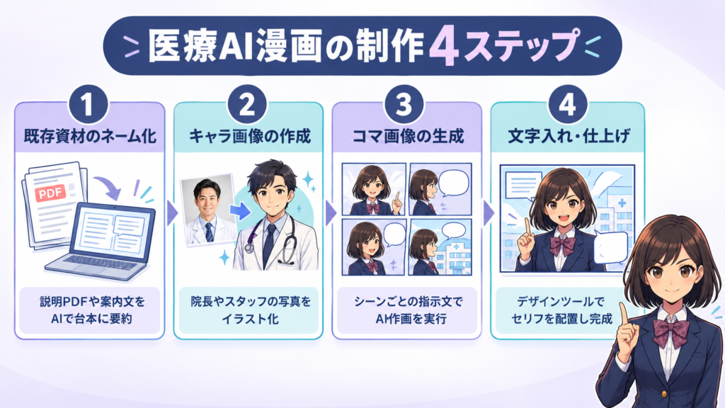 医療AI漫画の制作4ステップ