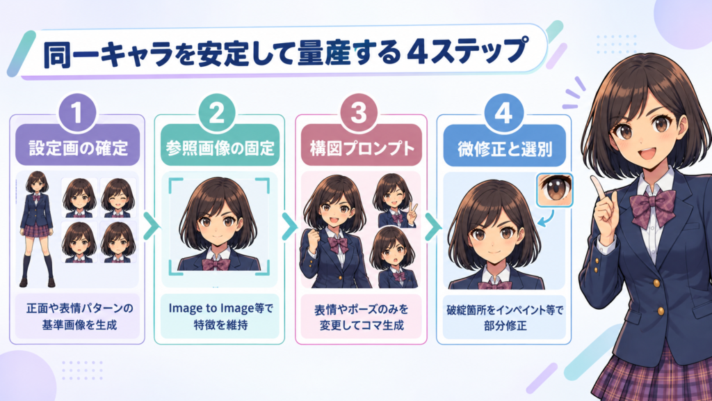 同一キャラを安定して量産する4ステップ