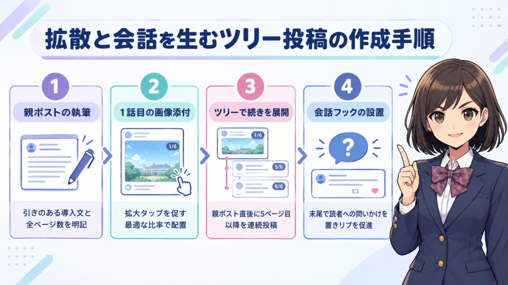 拡散と会話を生むツリー投稿の作成手順