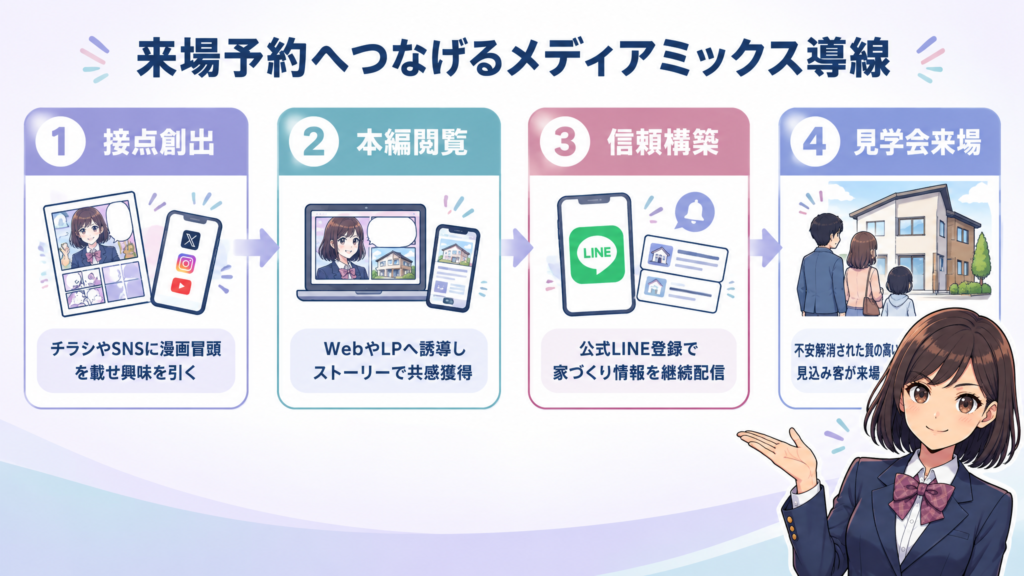 来場予約へつなげるメディアミックス導線