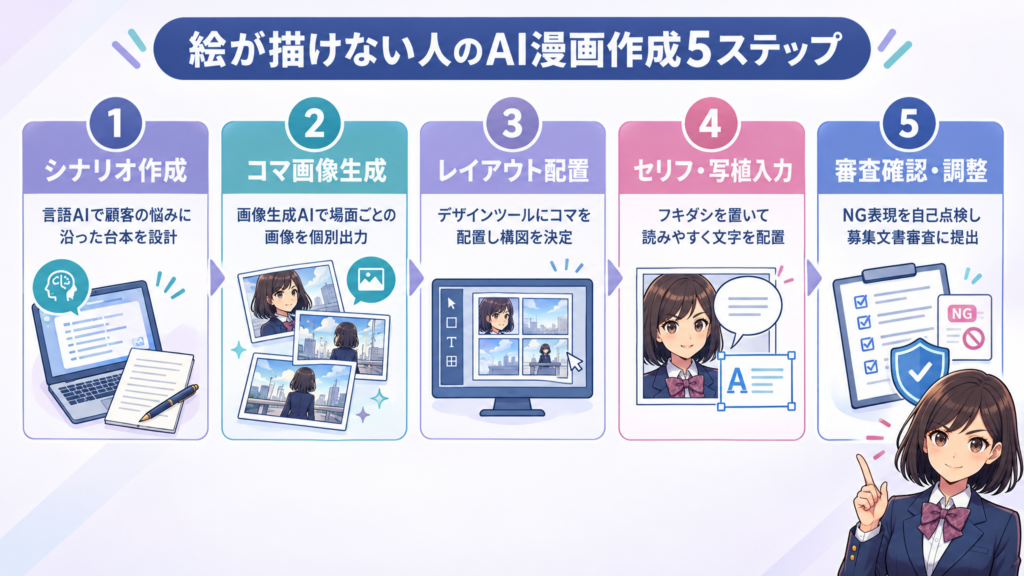 絵が描けない人のAI漫画作成5ステップ