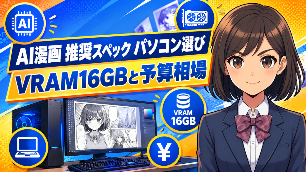 AI漫画 推奨スペック パソコン選び｜VRAM16GBと予算相場