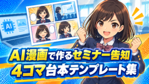 AI漫画で作るセミナー告知｜4コマ台本テンプレート集