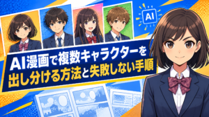 AI漫画で複数キャラクターを出し分ける方法と失敗しない手順