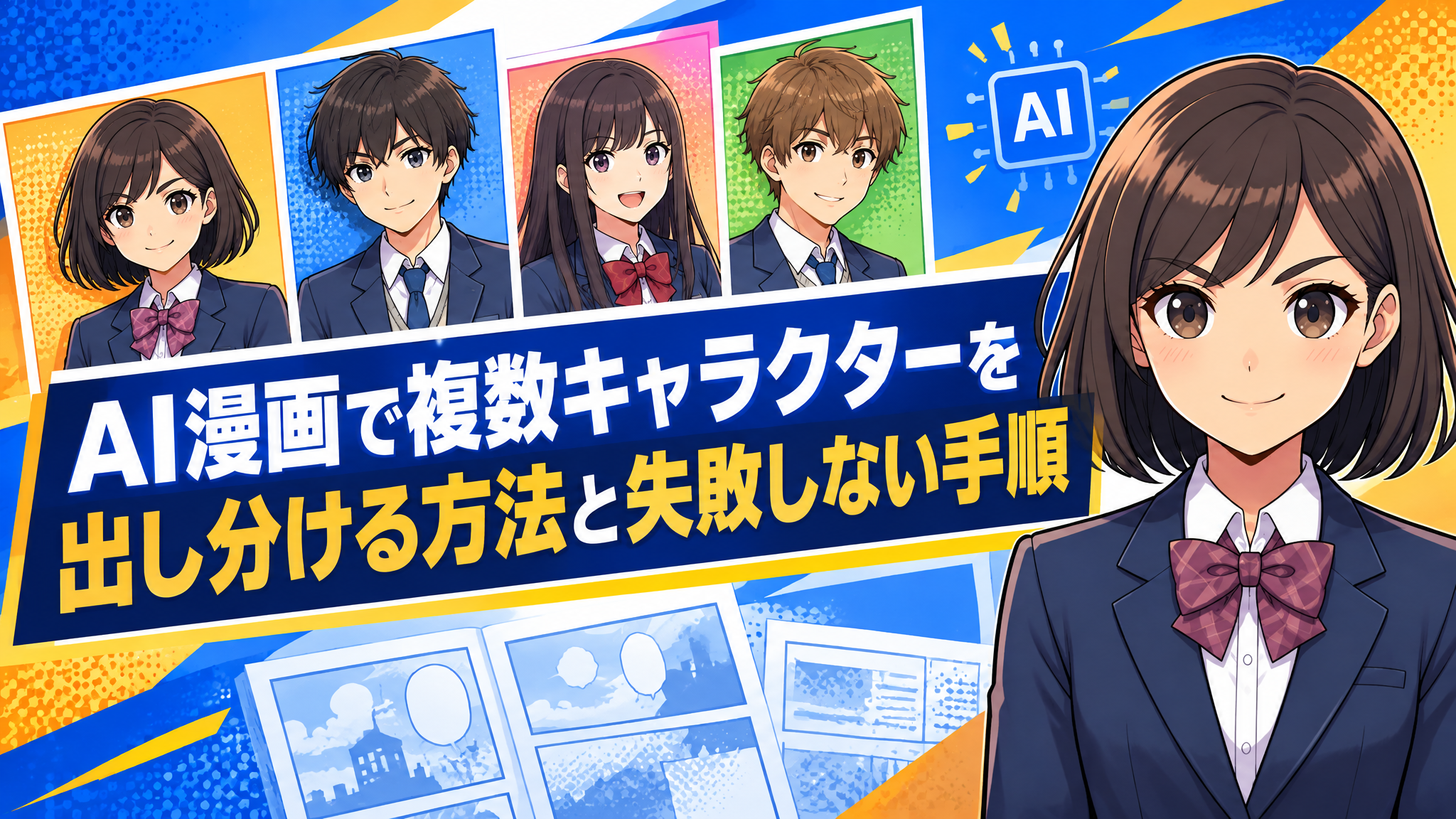 AI漫画で複数キャラクターを出し分ける方法と失敗しない手順