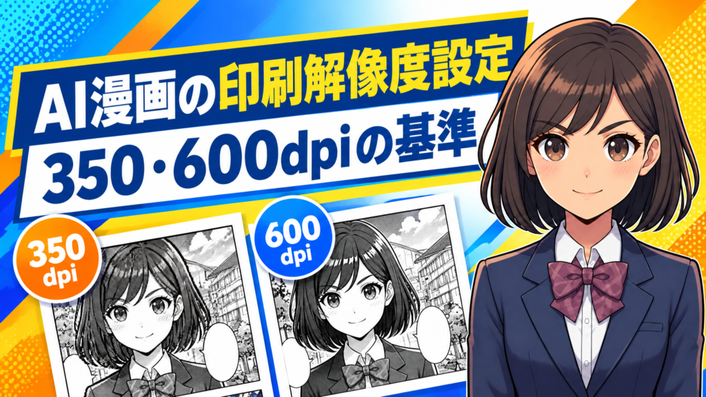 AI漫画の印刷解像度設定｜350・600dpiの基準