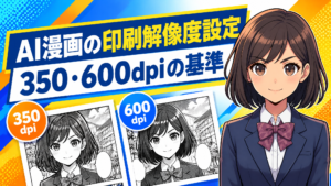 AI漫画の印刷解像度設定｜350・600dpiの基準