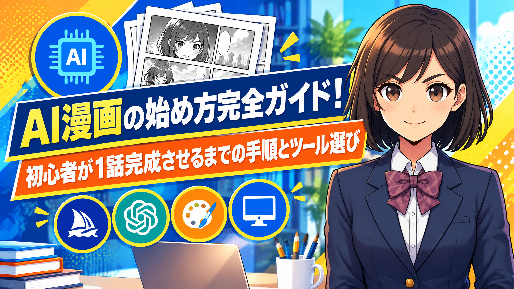 AI漫画の始め方完全ガイド!初心者が1話完成させるまでの手順とツール選び