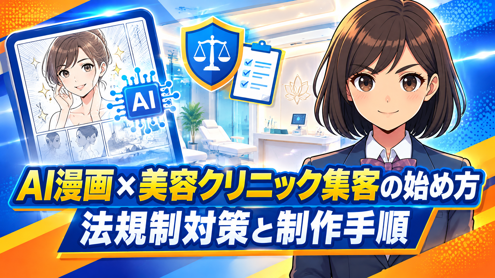 AI漫画×美容クリニック集客の始め方|法規制対策と制作手順