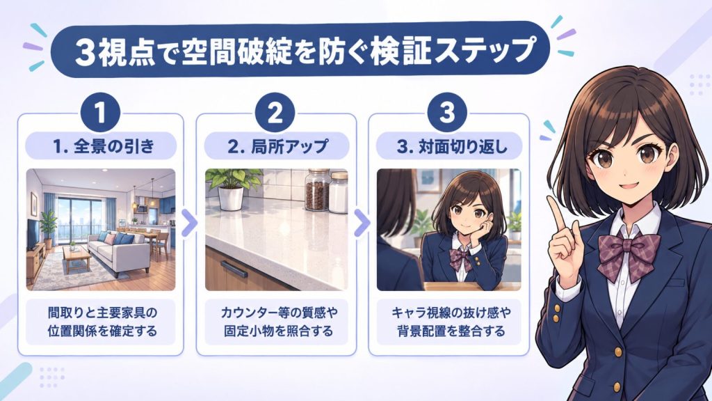 3視点で空間破綻を防ぐ検証ステップ