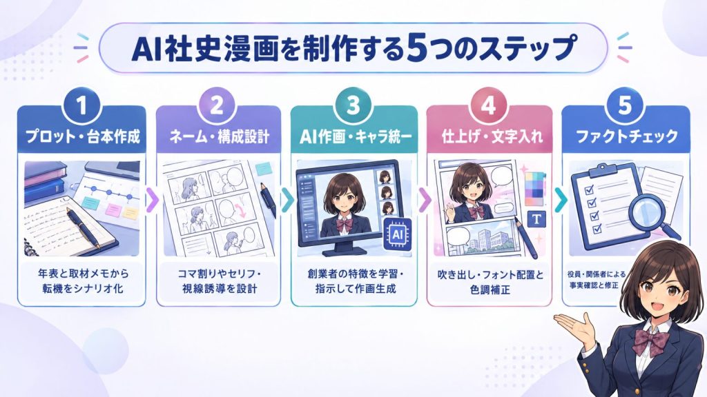 AI社史漫画を制作する5つのステップ
