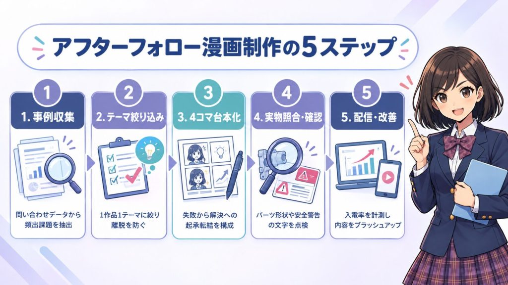 アフターフォロー漫画制作の5ステップ