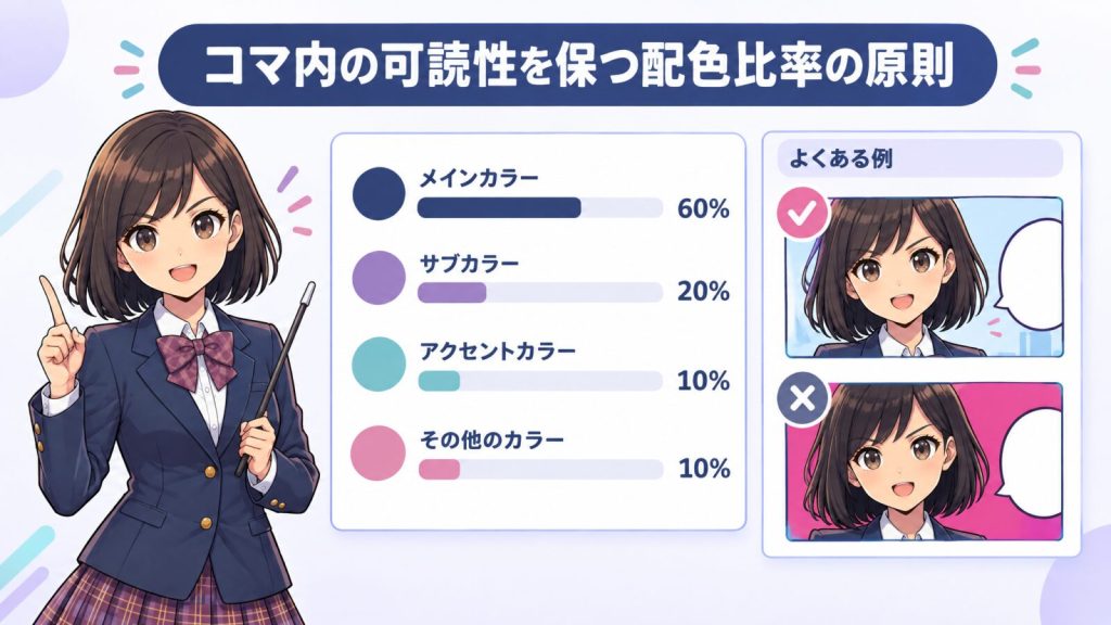 コマ内の可読性を保つ配色比率の考え方