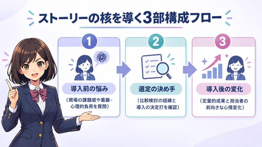 ストーリーの核を導く3部構成フロー
