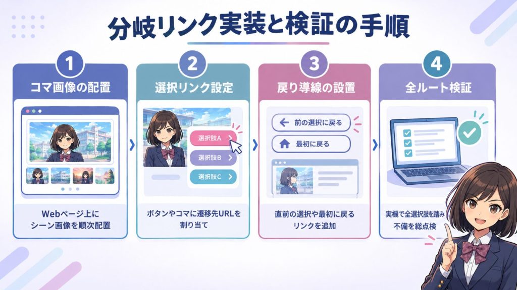 分岐リンク実装と検証の手順
