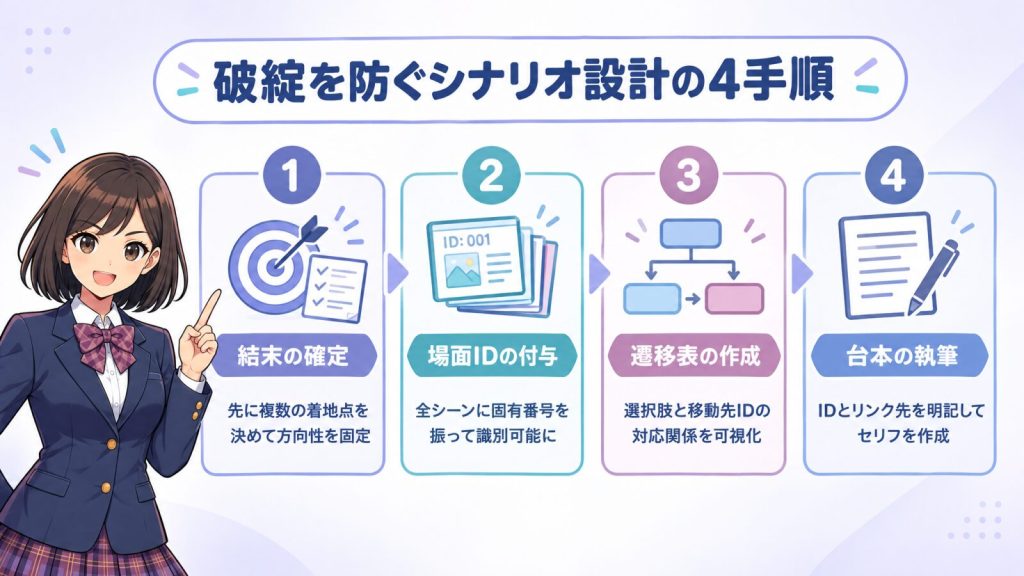 破綻を防ぐシナリオ設計の4手順