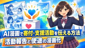 AI漫画で寄付・支援活動を伝える方法｜活動報告と使途の漫画化