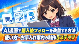 AI漫画で購入後フォローを改善する方法｜使い方・お手入れ案内の制作5ステップ