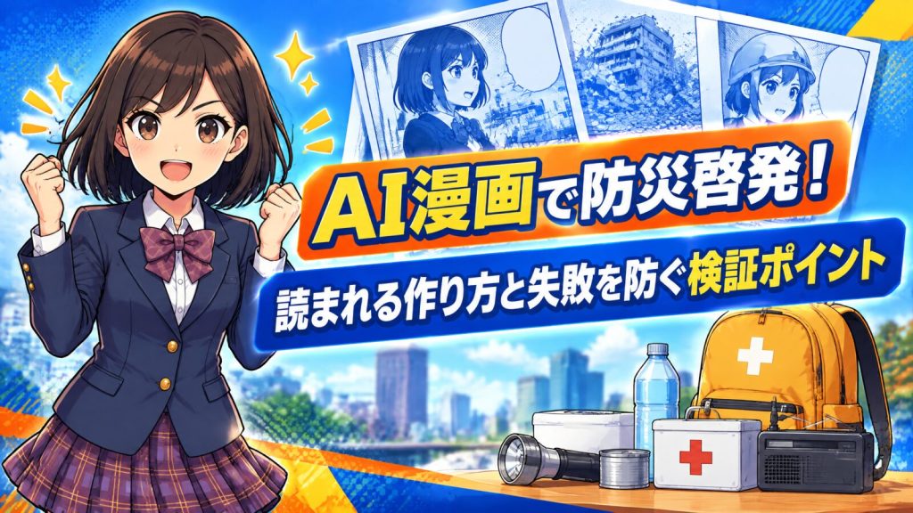 AI漫画で防災啓発！読まれる作り方と失敗を防ぐ検証ポイント