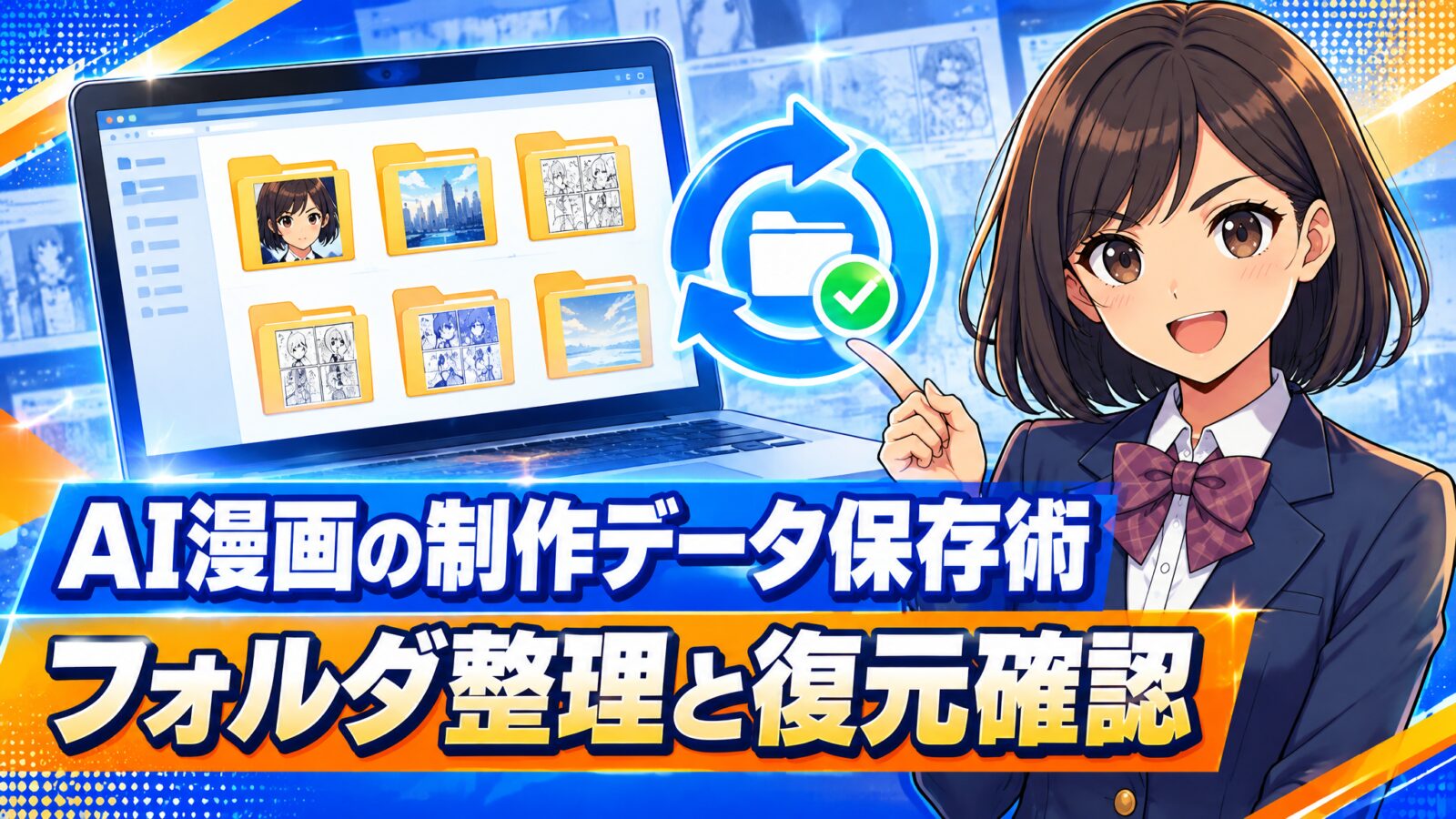 AI漫画の制作データ保存術|フォルダ整理と復元確認
