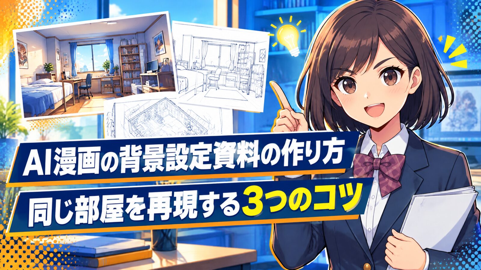 AI漫画の背景設定資料の作り方|同じ部屋を再現する3つのコツ