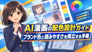 AI漫画の配色設計ガイド｜ブランド色と読みやすさを両立する手順