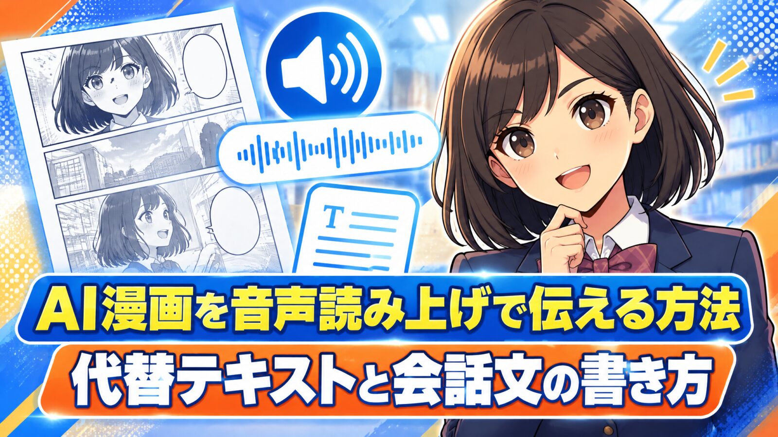 AI漫画を音声読み上げで伝える方法｜代替テキストと会話文の書き方