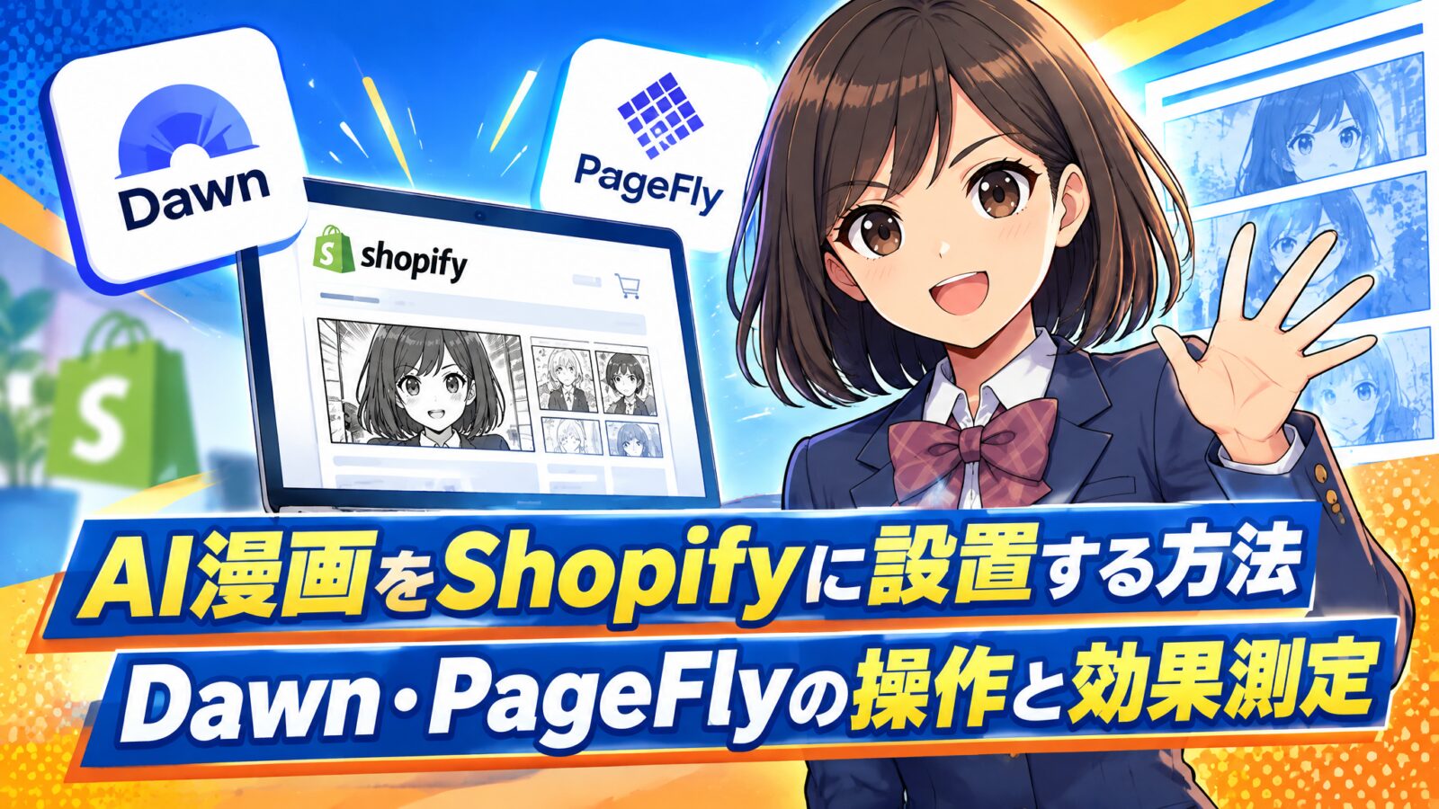 AI漫画をShopifyに設置する方法|Dawn・PageFlyの操作と効果測定