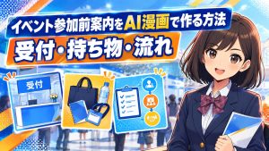 イベント参加前案内をAI漫画で作る方法｜受付・持ち物・流れ