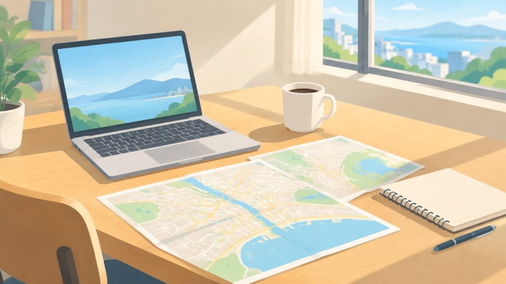会場情報の正確な照合を行うデスク